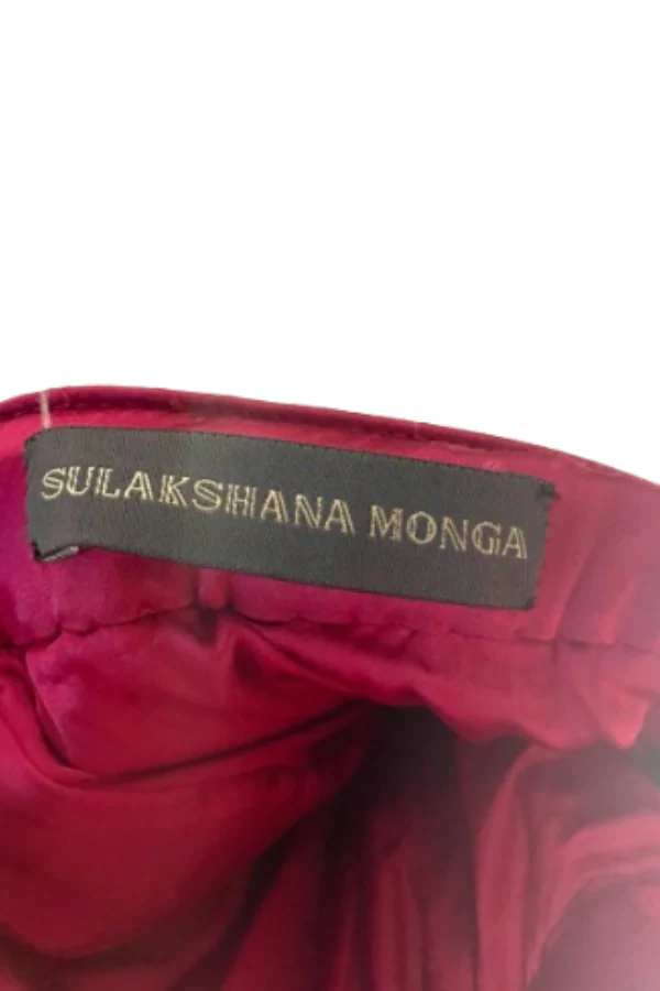 SULAKSHANA MONGA Red bridal kalidar lehenga set - Image 9