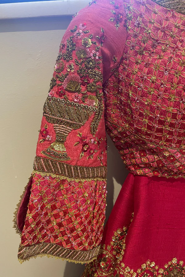sulakshana monga red embroidered lehenga - Image 6