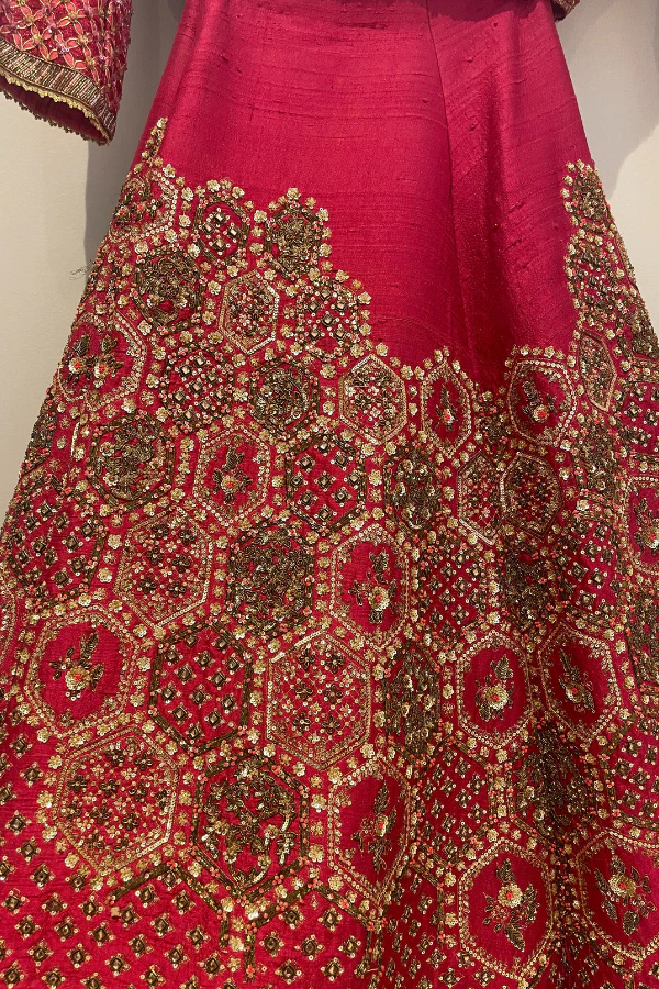 sulakshana monga red embroidered lehenga - Image 7