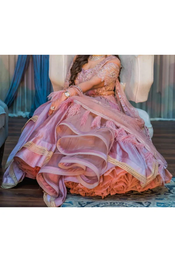 Sulakshana monga peach Lehenga set - Image 2