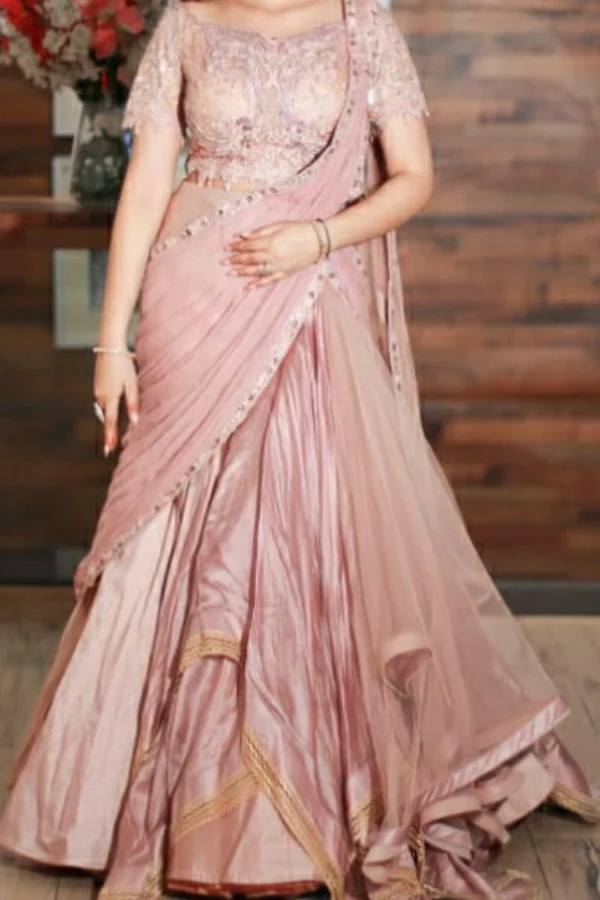 Sulakshana monga peach Lehenga set - Image 3