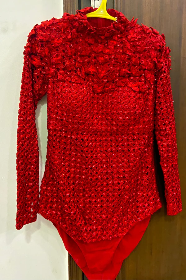 Sunaina Khera 3d embroidered top with skirt - Image 3