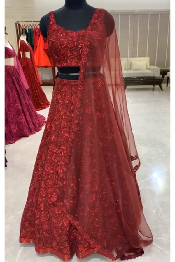 Sunaina khera Red bridal lehenga set