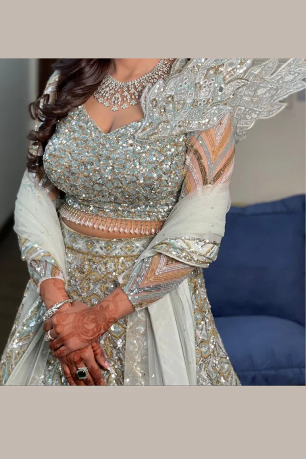Suneet Varma Embellished Geometric Lehenga Set - Image 2
