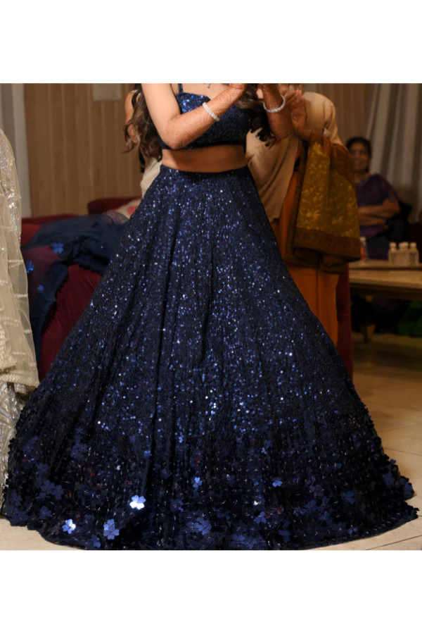 Surabhi Chopra blue embellished lehenga set - Image 3