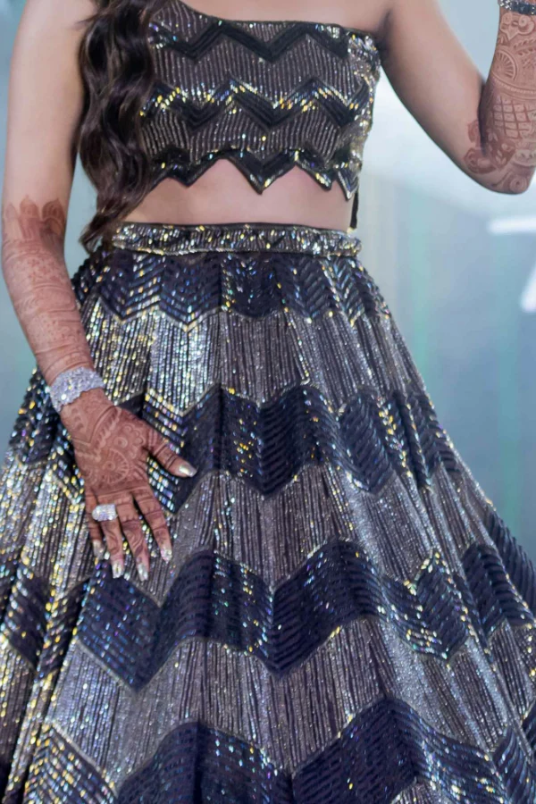 Surabhi Chopra Chevron Embellished Lehenga - Image 3