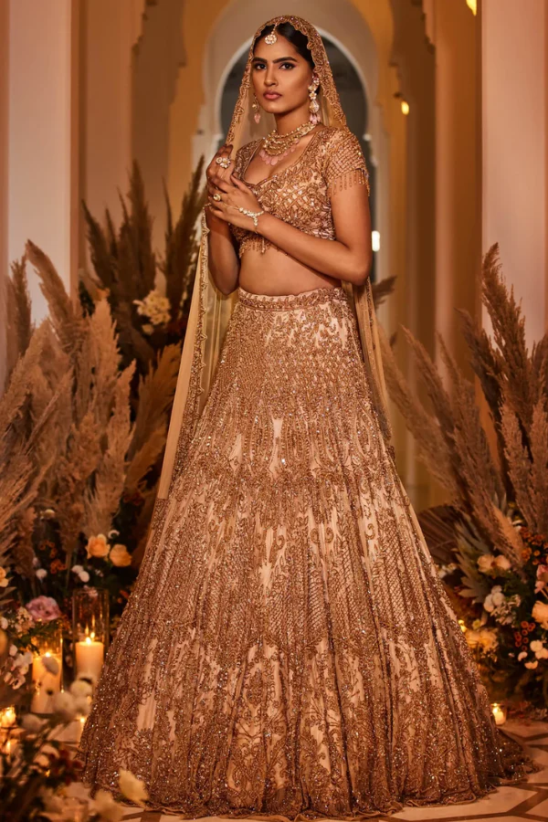 Surabhi Chopra gold embellished lehenga set