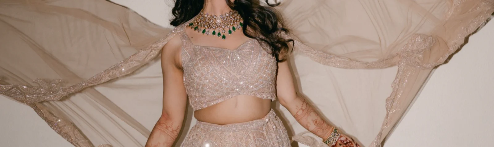 Surabhi Chopra Gold Sequin Embroidered Lehenga Set - Image 4