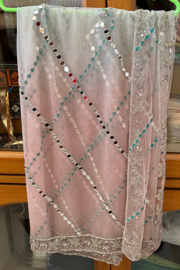 Surabhi Chopra Mirror work pink lehenga set - Image 6