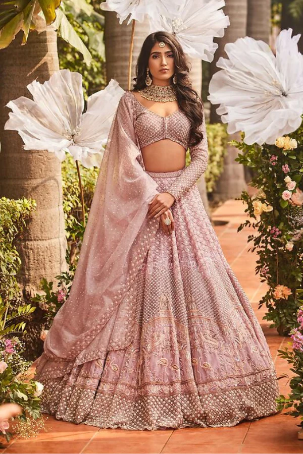 Surabhi Chopra Pink embellished lehenga set - Image 2