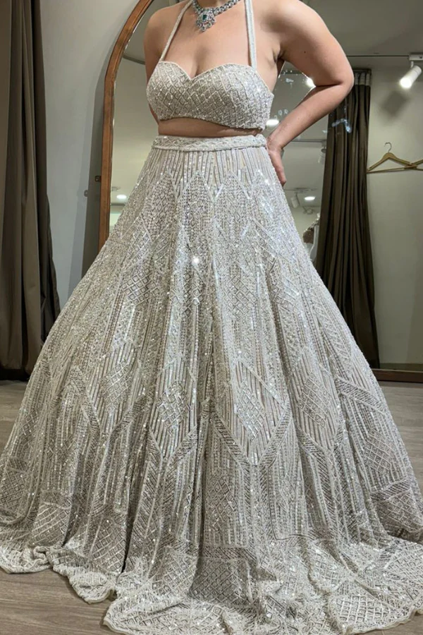 Surabhi Chopra white embellished lehenga - Image 2