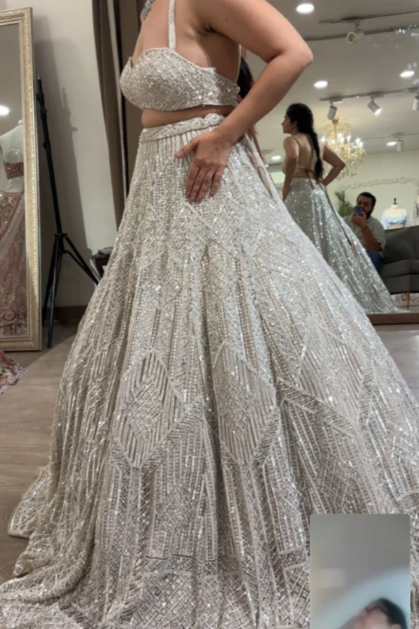 Surabhi Chopra white embellished lehenga - Image 3