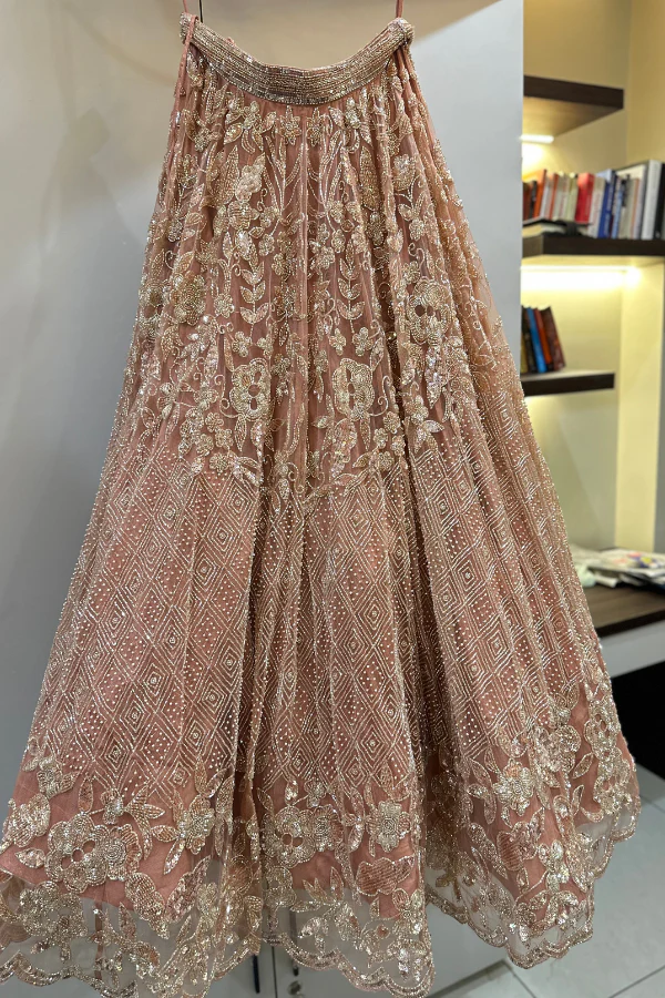 Swish by Dolcy & Simran Rose Gold Embellished lehenga - Image 2