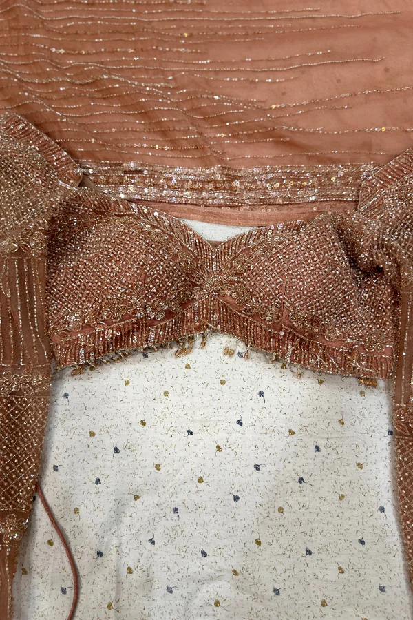 Swish by Dolcy & Simran Rose Gold Embellished lehenga - Image 3