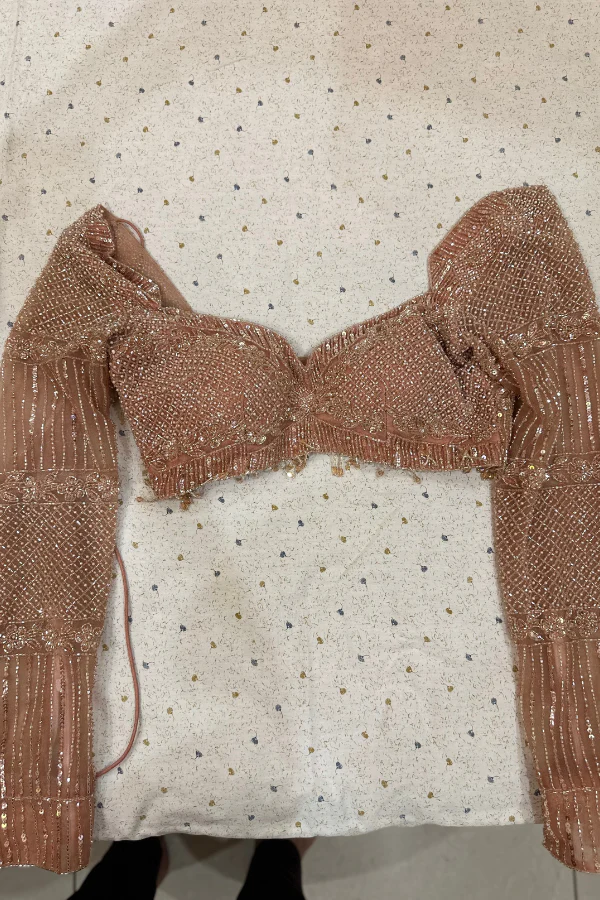 Swish by Dolcy & Simran Rose Gold Embellished lehenga - Image 4