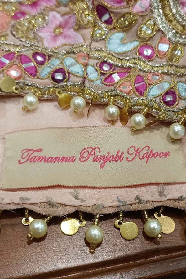 Tamana kapoor punjabi peach lehenga - Image 3