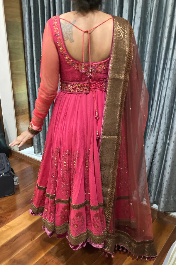 Tarun Tahilani fuchsia anarkali set - Image 3