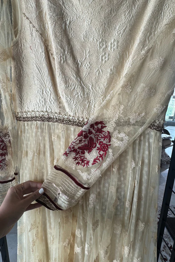 Tarun Tahiliani beige anarkali set - Image 4