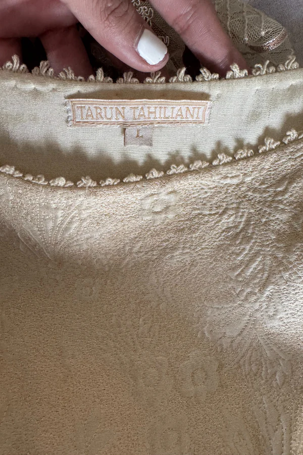 Tarun Tahiliani beige anarkali set - Image 5