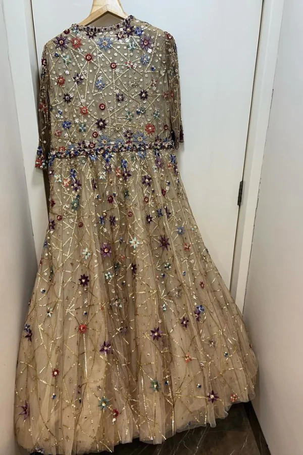 Tarun tahiliani beige embellished gown - Image 2