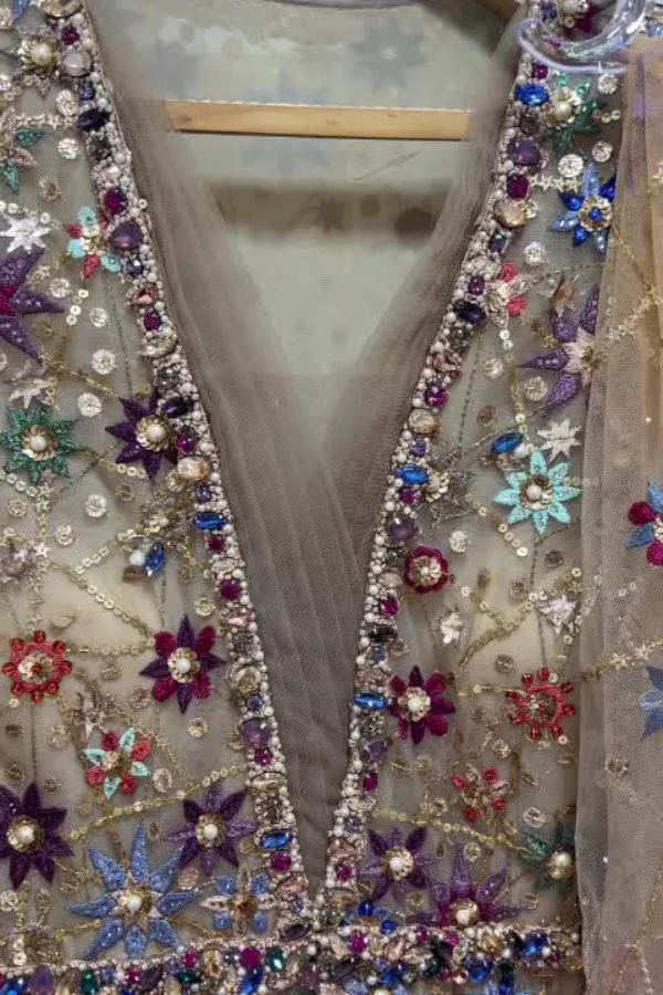 Tarun tahiliani beige embellished gown - Image 3