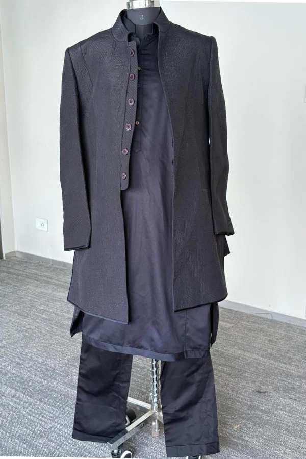 Tarun Tahiliani Black Sherwani Set - Image 2