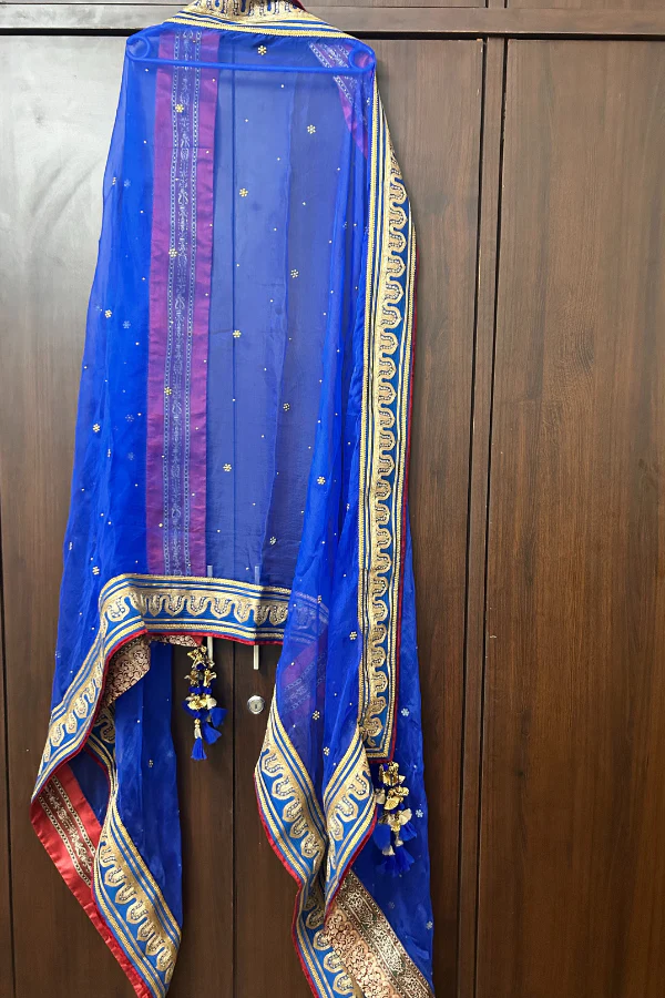 Tarun tahiliani Blue printed zardosi lehenga - Image 4