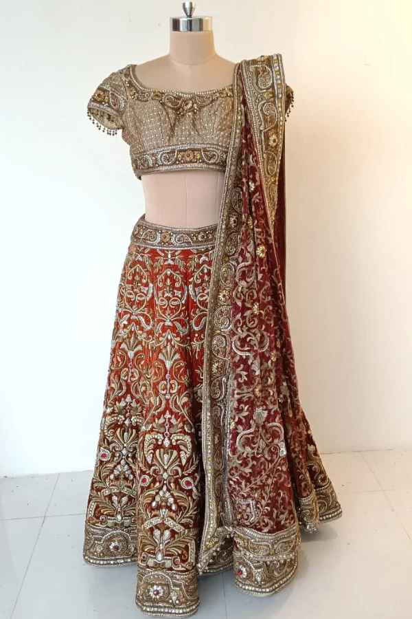 Tarun Tahiliani Hand-Embroidered Bridal Lehenga Set - Image 2