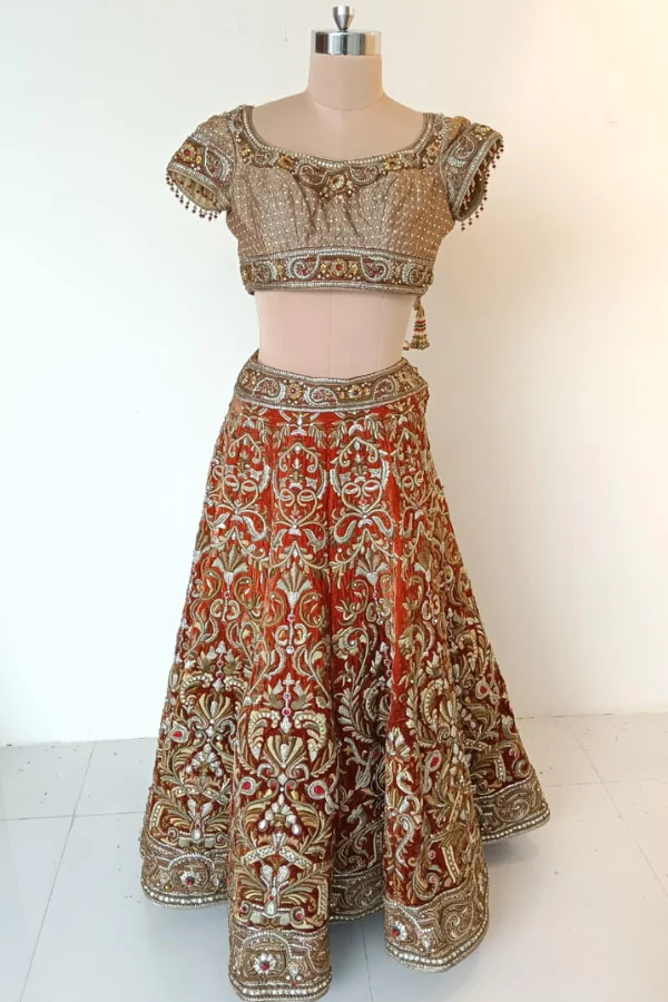 Tarun Tahiliani Hand-Embroidered Bridal Lehenga Set - Image 4