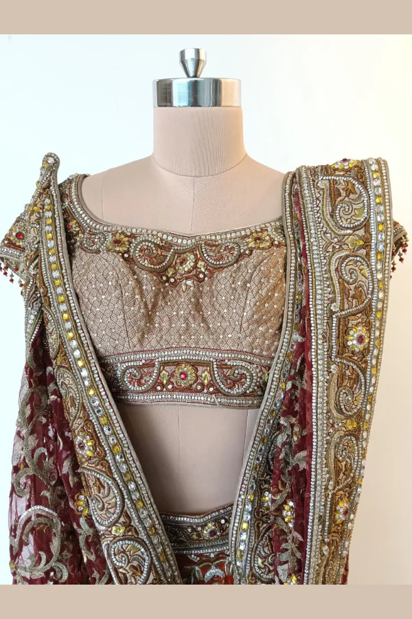 Tarun Tahiliani Hand-Embroidered Bridal Lehenga Set - Image 6