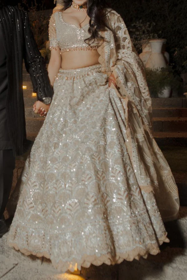 Tarun Tahiliani ivory embellished lehenga