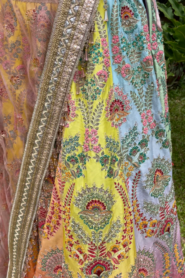 Tarun Tahiliani Multicolour Embroidered Lehenga Set - Image 4