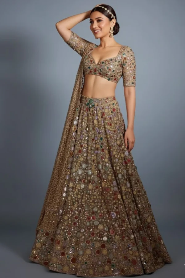 Tarun Tahiliani Multicoloured Embellished Lehenga Set - Image 2