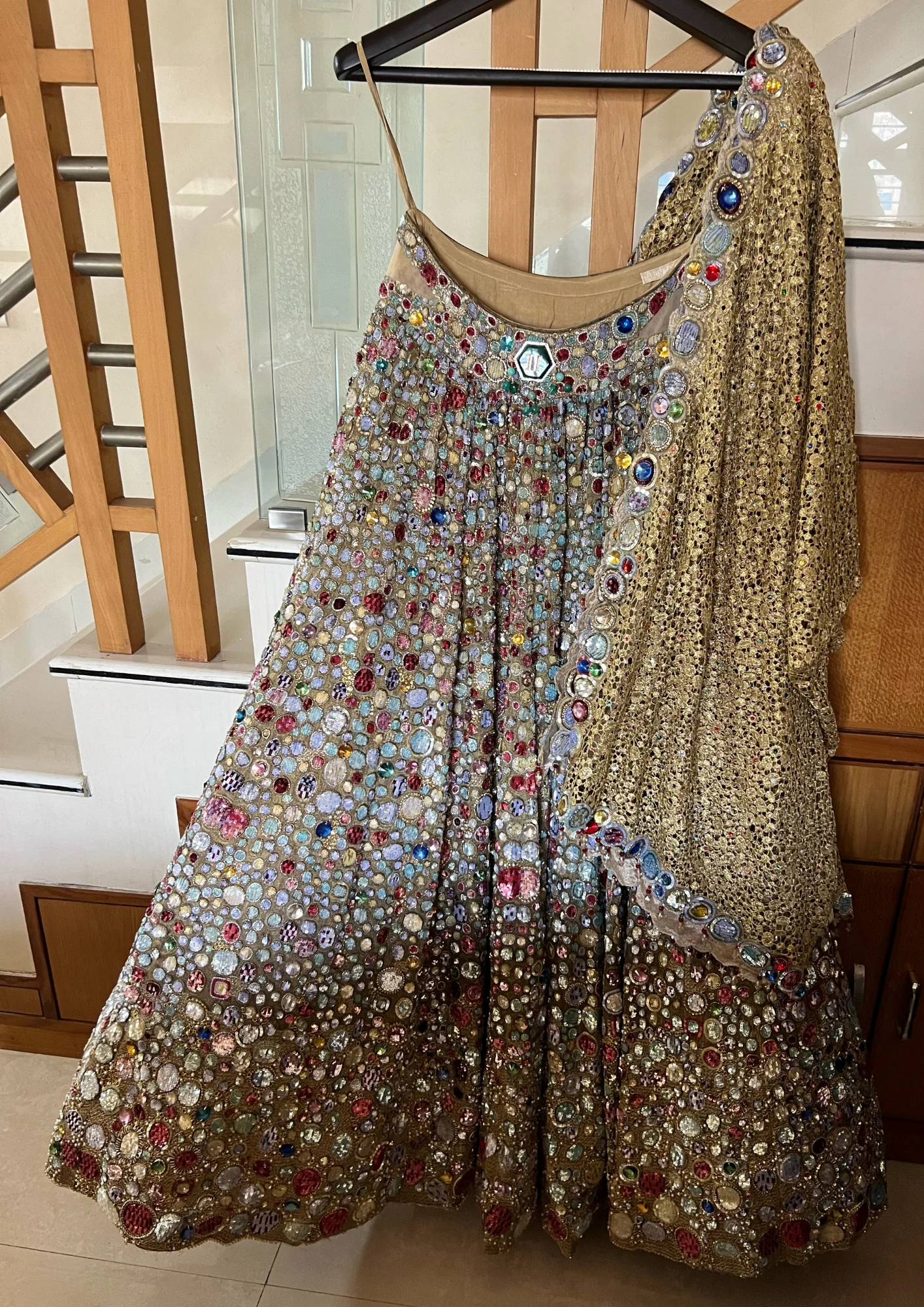 Tarun Tahiliani Multicoloured Embellished Lehenga Set - Image 3