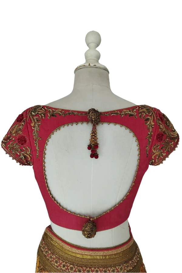 Tarun Tahiliani orange embroidered lehenga set - Image 3