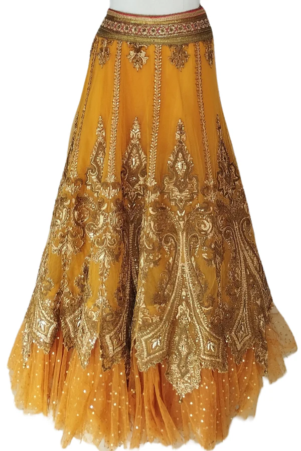 Tarun Tahiliani orange embroidered lehenga set - Image 4