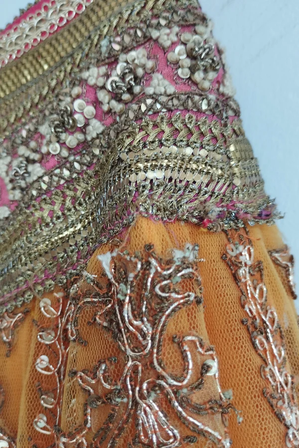 Tarun Tahiliani orange embroidered lehenga set - Image 6