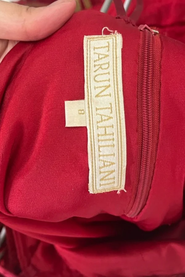 Tarun tahiliani red lehenga saree - Image 4