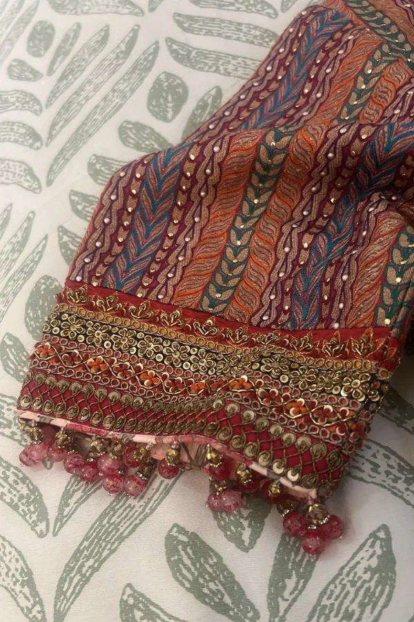 Tarun Tahiliani red skirt & top set - Image 5