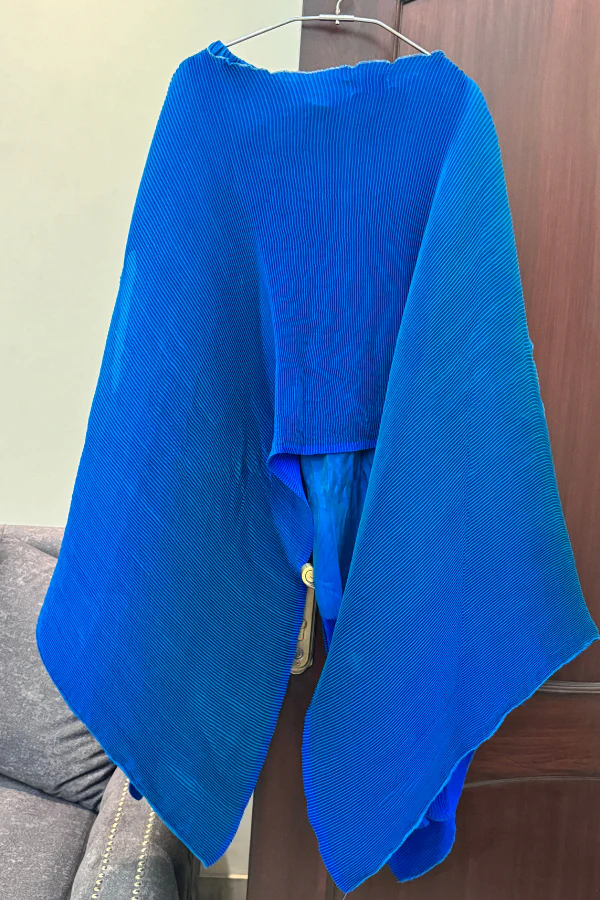 Tasuvure Embroidered Cape with Plisse Pants - Image 4
