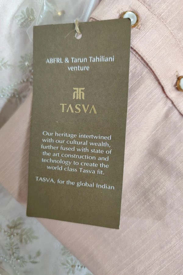 Tasva X Tarun Tahiliani peach sherwani set - Image 5