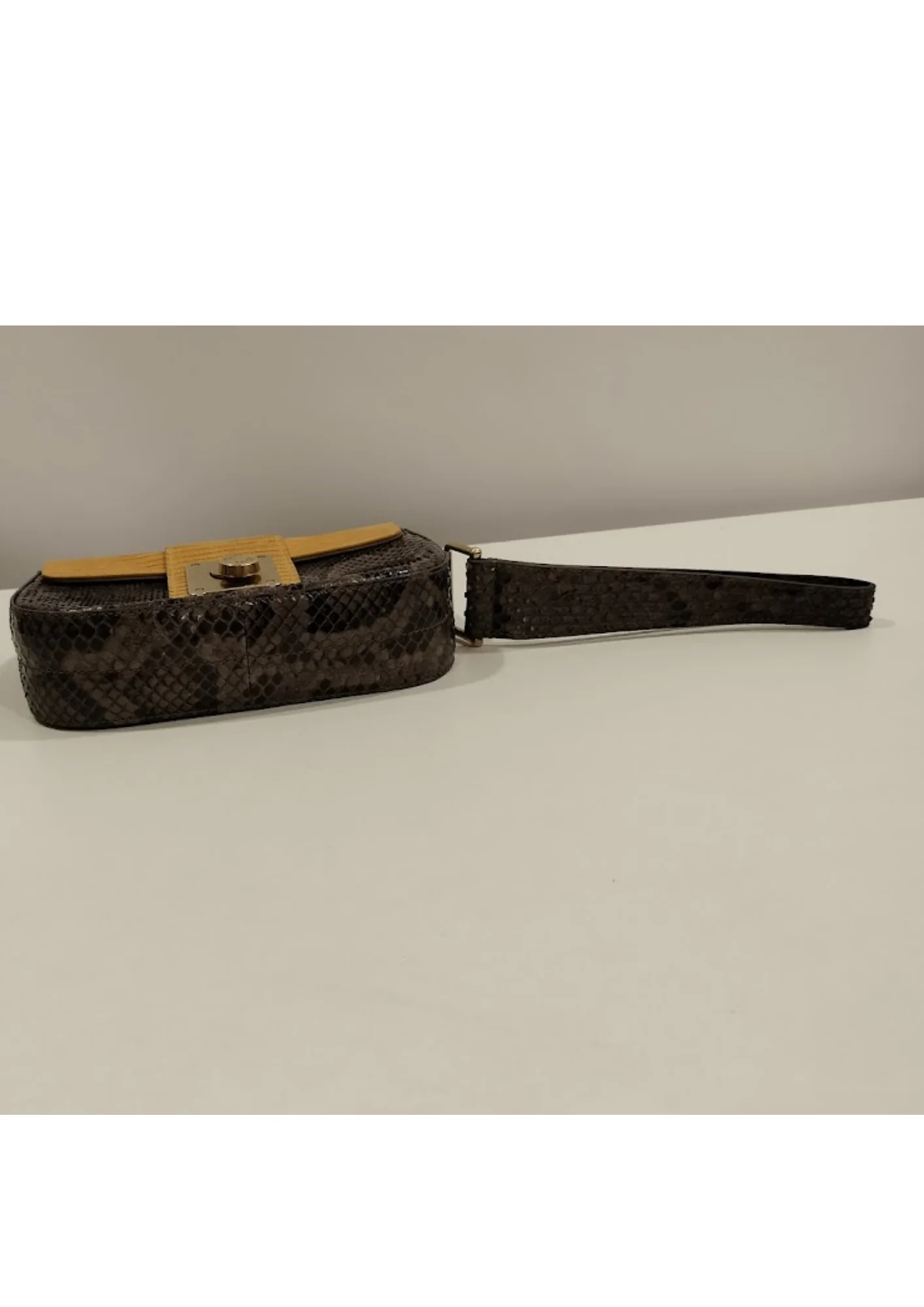 Tods Yellow & Brown Leather Wristlet Clutch - Image 6