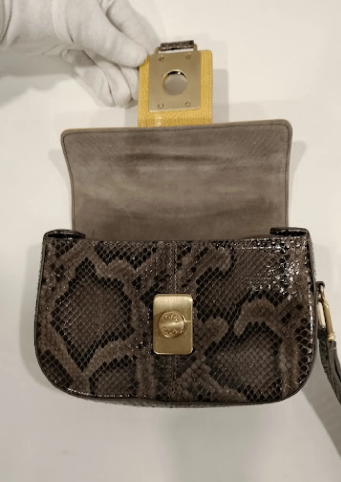 Tods Yellow & Brown Leather Wristlet Clutch - Image 7