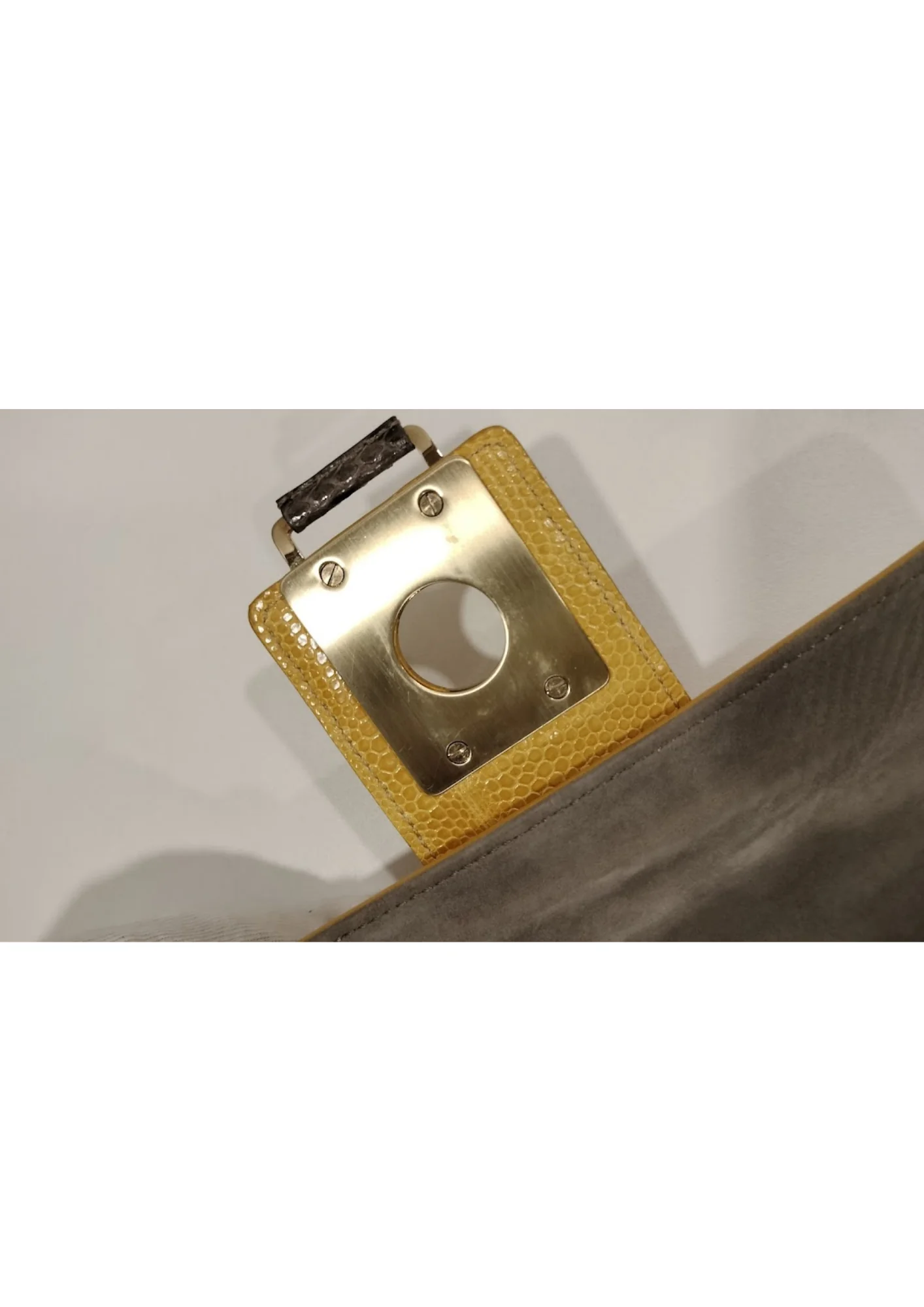 Tods Yellow & Brown Leather Wristlet Clutch - Image 9