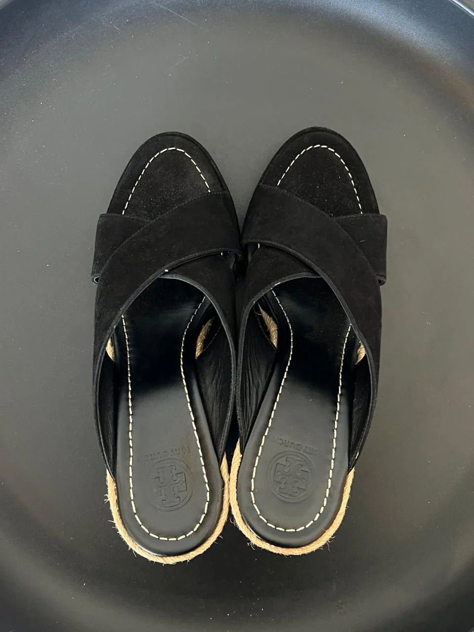 Tory Burch Black Wedges Size 9 - Image 5