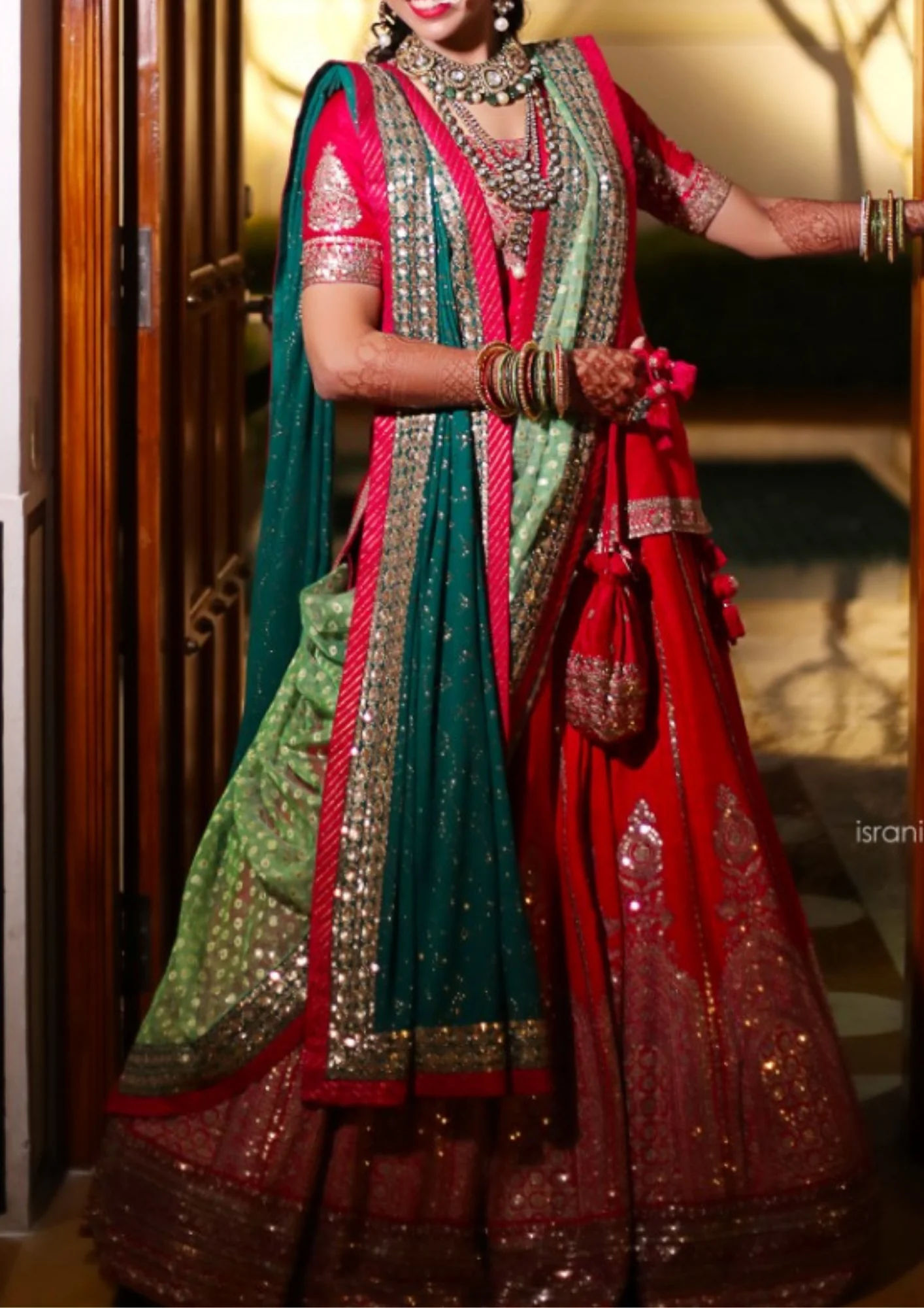 Sabyasachi Traditional Red Bridal Lehenga - Image 2