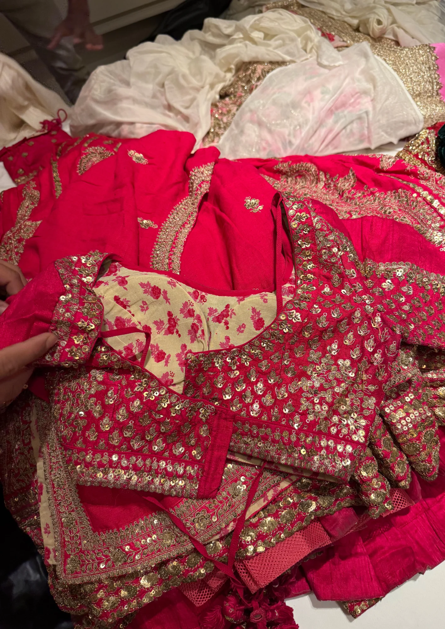Sabyasachi Traditional Red Bridal Lehenga - Image 6