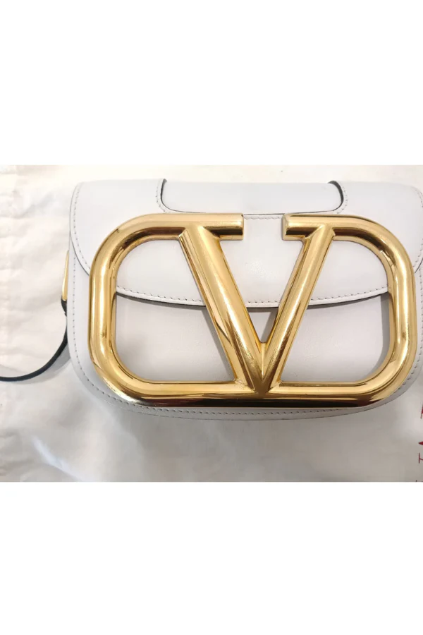 Valentino Off White Super Vee Crossbody Bag - Image 10