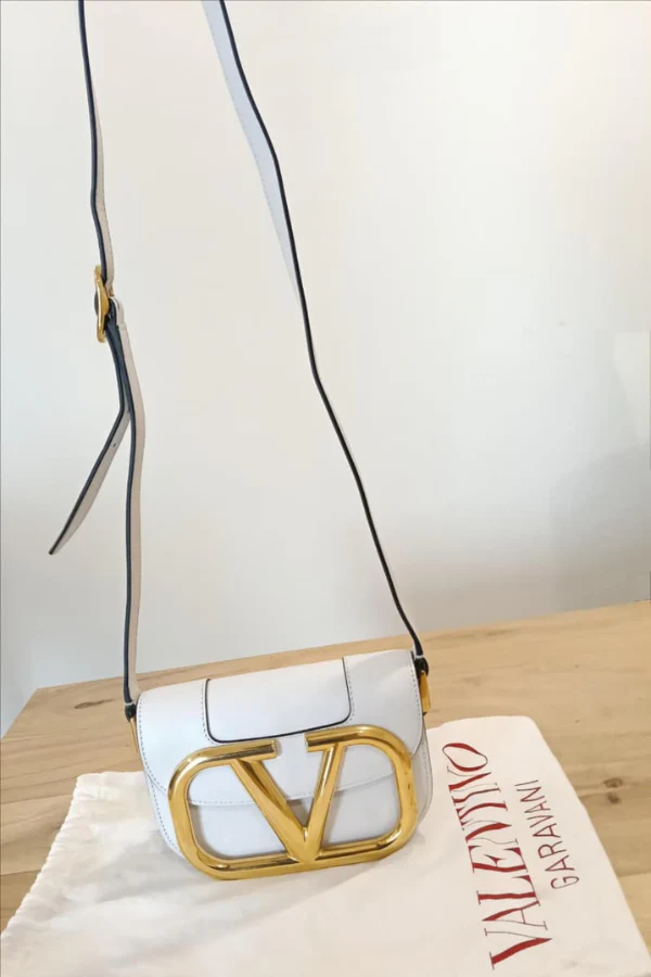 Valentino Off White Super Vee Crossbody Bag - Image 5
