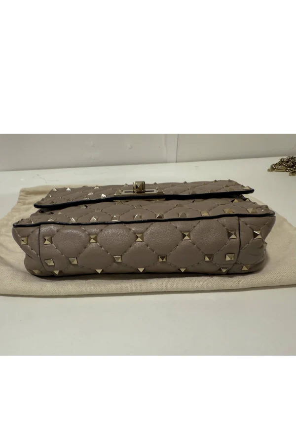 Valentino Old Rose Quilted Leather Small Rockstud Spike Chain Bag - Image 5